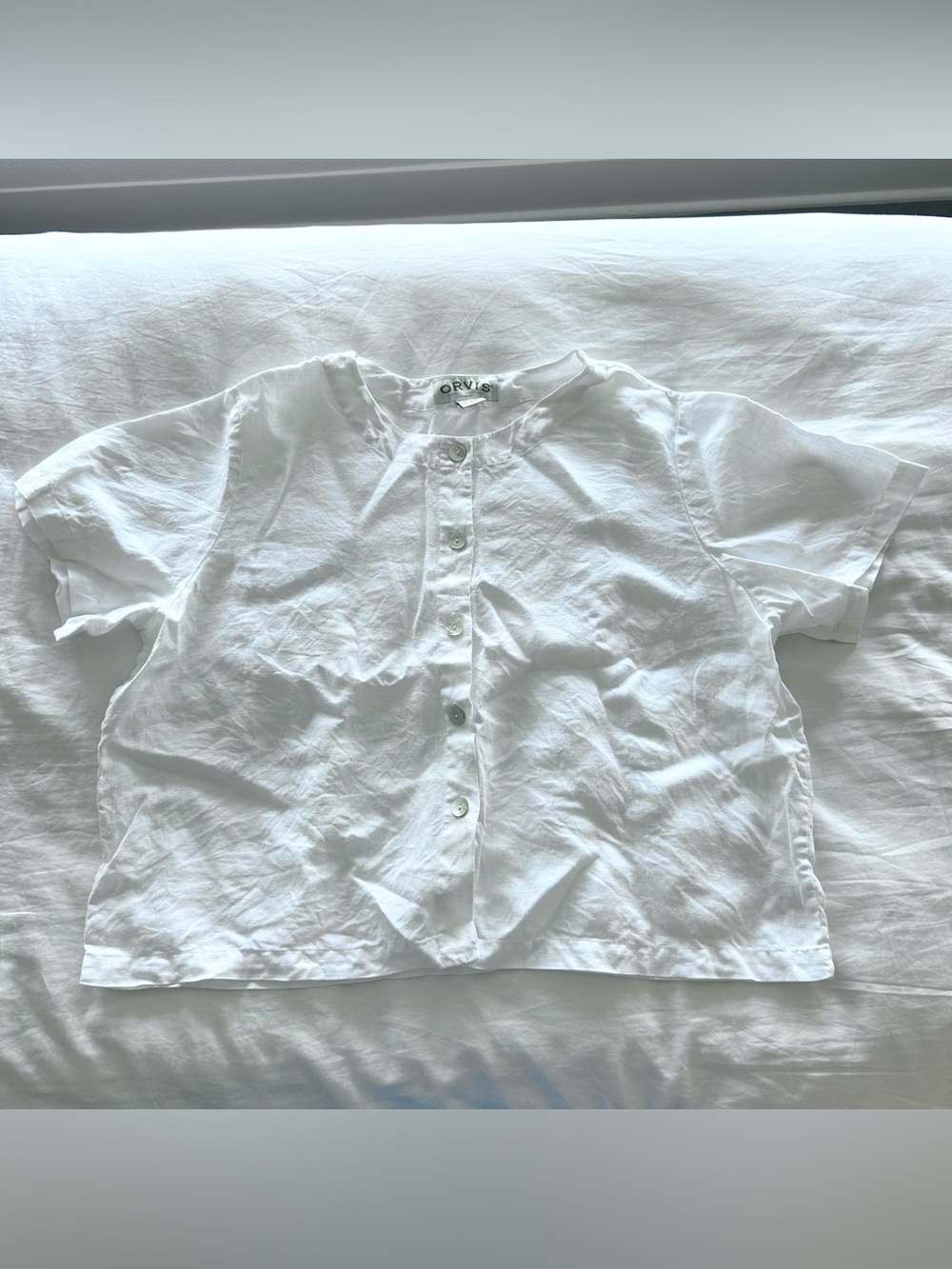 Bright White Vintage Orvis Linen Top